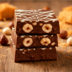 Luxury sweets gianduja milk chocolate whith kunafa, hazelnuts & caramel