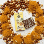 Luxury sweets gianduja milk chocolate whith kunafa, hazelnuts & caramel — изображение 4